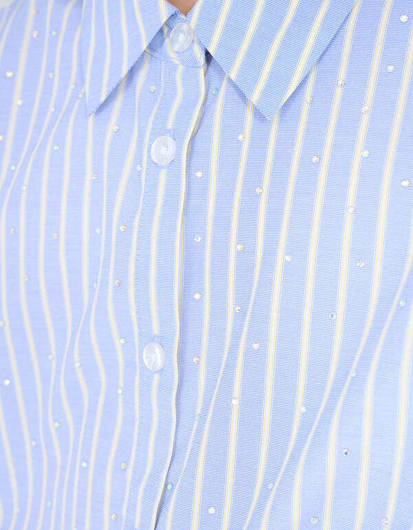 Oversize-Bluse aus Popeline mit Strasssteinen Hel SHOEBY GIRLS