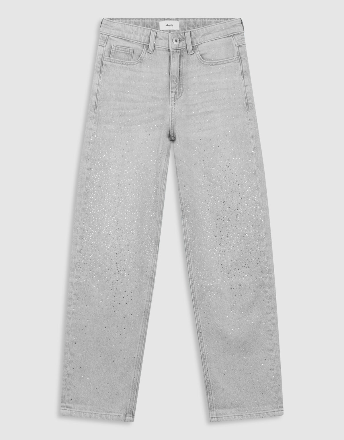 Strass Wide Leg Fit Jeans Hellgrau SHOEBY GIRLS