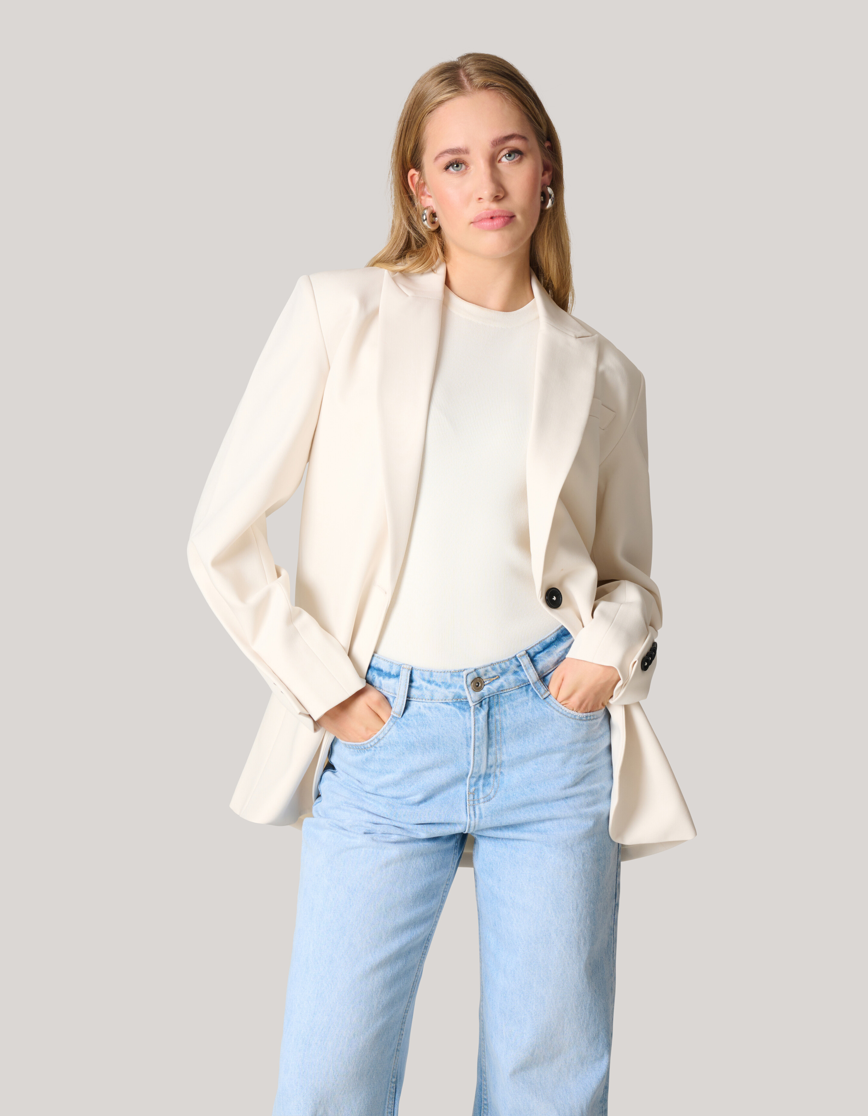 Übergroßer Blazer Off White SHOEBY WOMEN