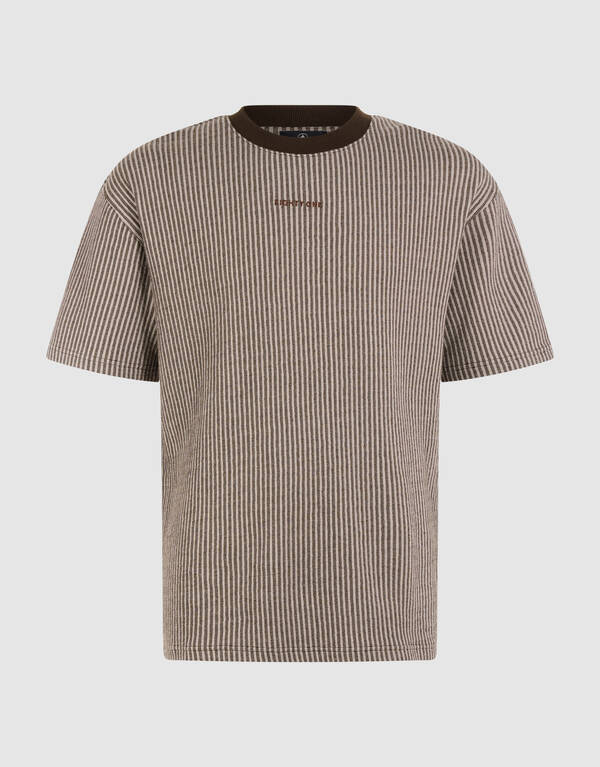Seersucker-T-Shirt, Braun SHOEBY MEN