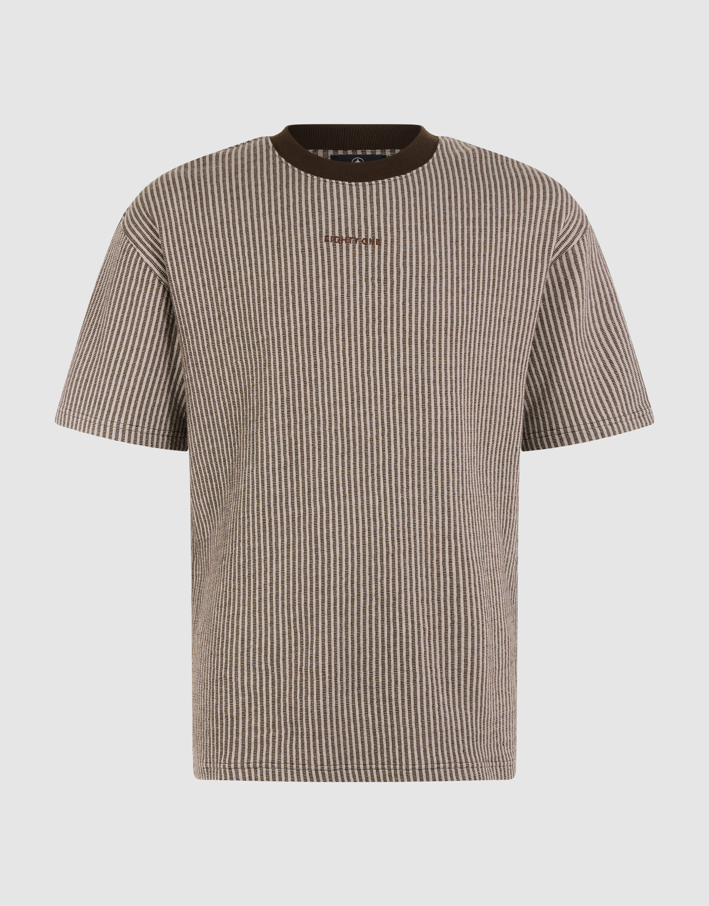 Seersucker-T-Shirt, Braun SHOEBY MEN