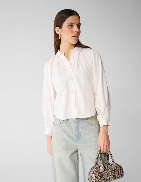Soft Twill Bluse Off-White SHOEBY WOMEN