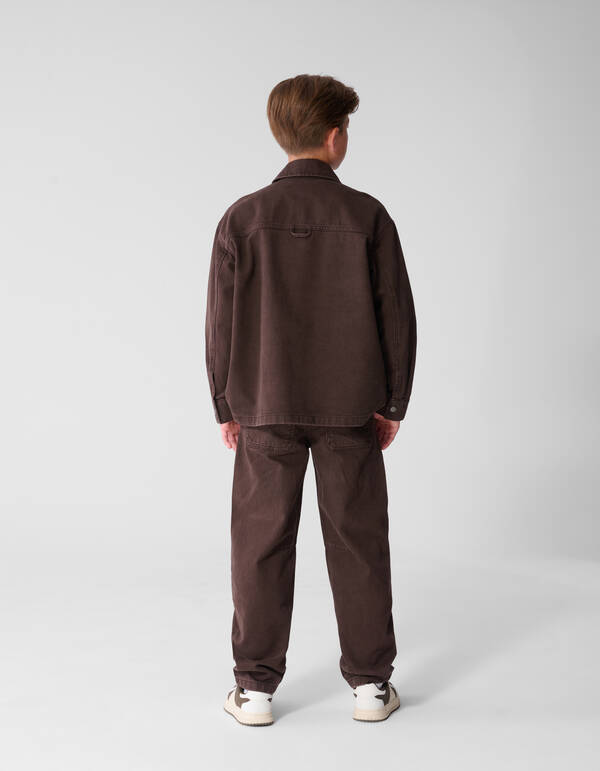 Twill-Barrel-Fit Hose Dunkelbraun SHOEBY BOYS
