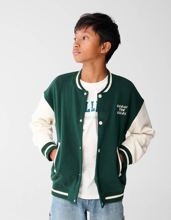 Varsity Bomberjacke Dunkelgr&uuml;n SHOEBY BOYS