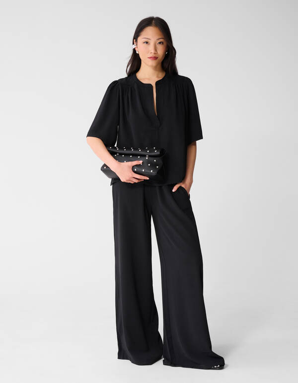 Twist Piping Top Schwarz SHOEBY WOMEN