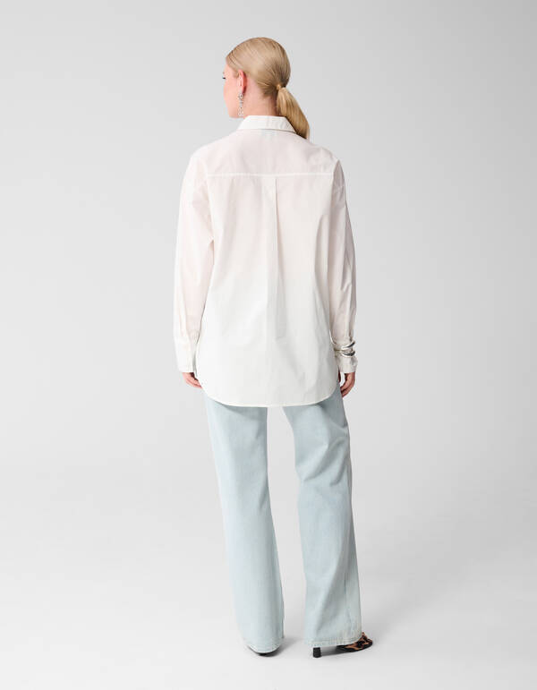 Palm Artwork Bluse Wit SHOEBY WOMEN