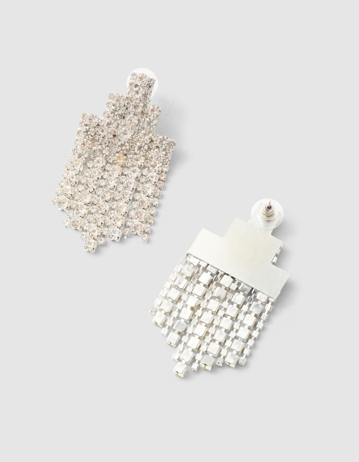 Gro&szlig;e Strass-Ohrringe Silber SHOEBY ACCESSOIRES