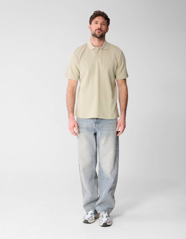 Waffle Polo Hellgr&uuml;n SHOEBY MEN