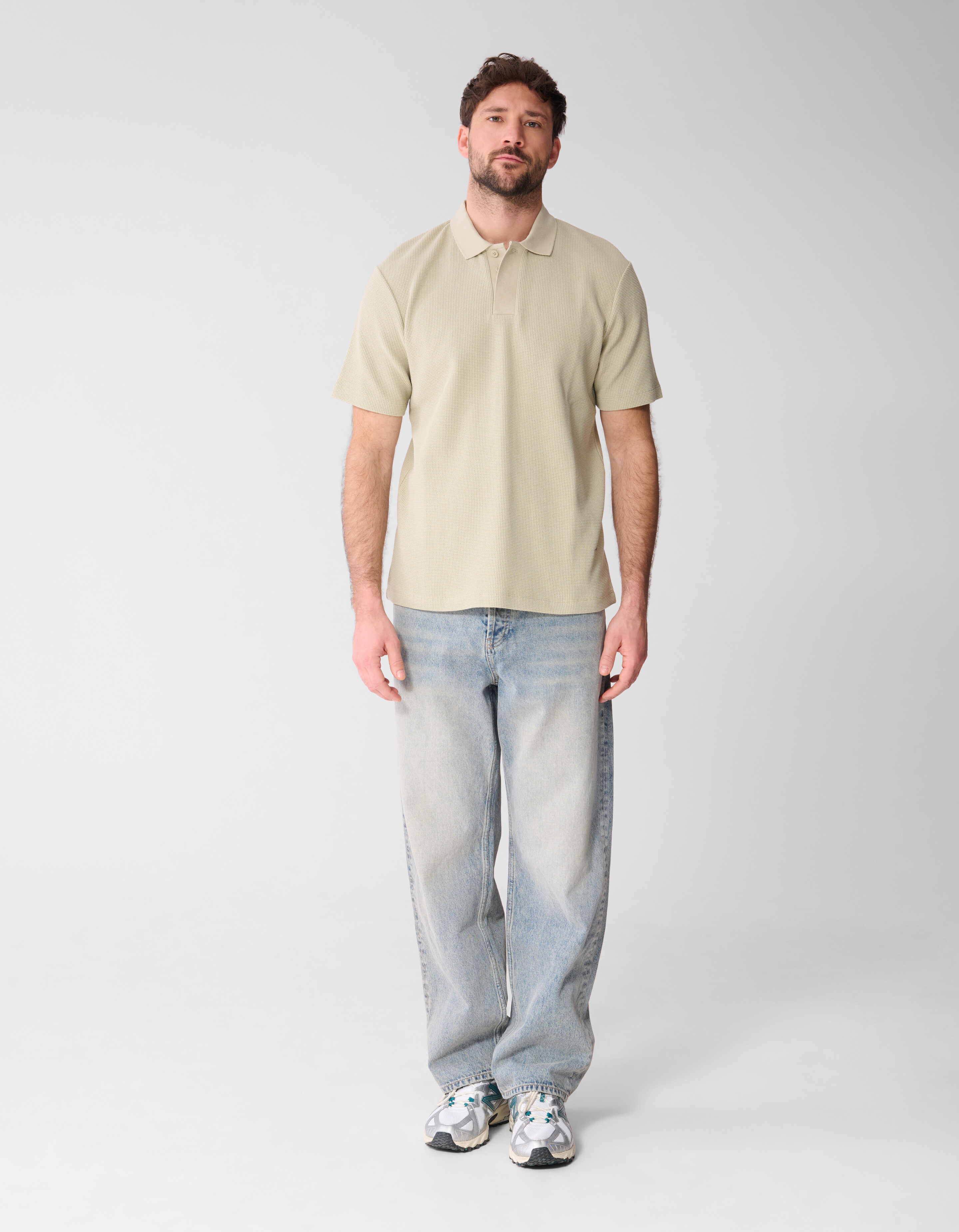 Waffle Polo Hellgr&uuml;n SHOEBY MEN