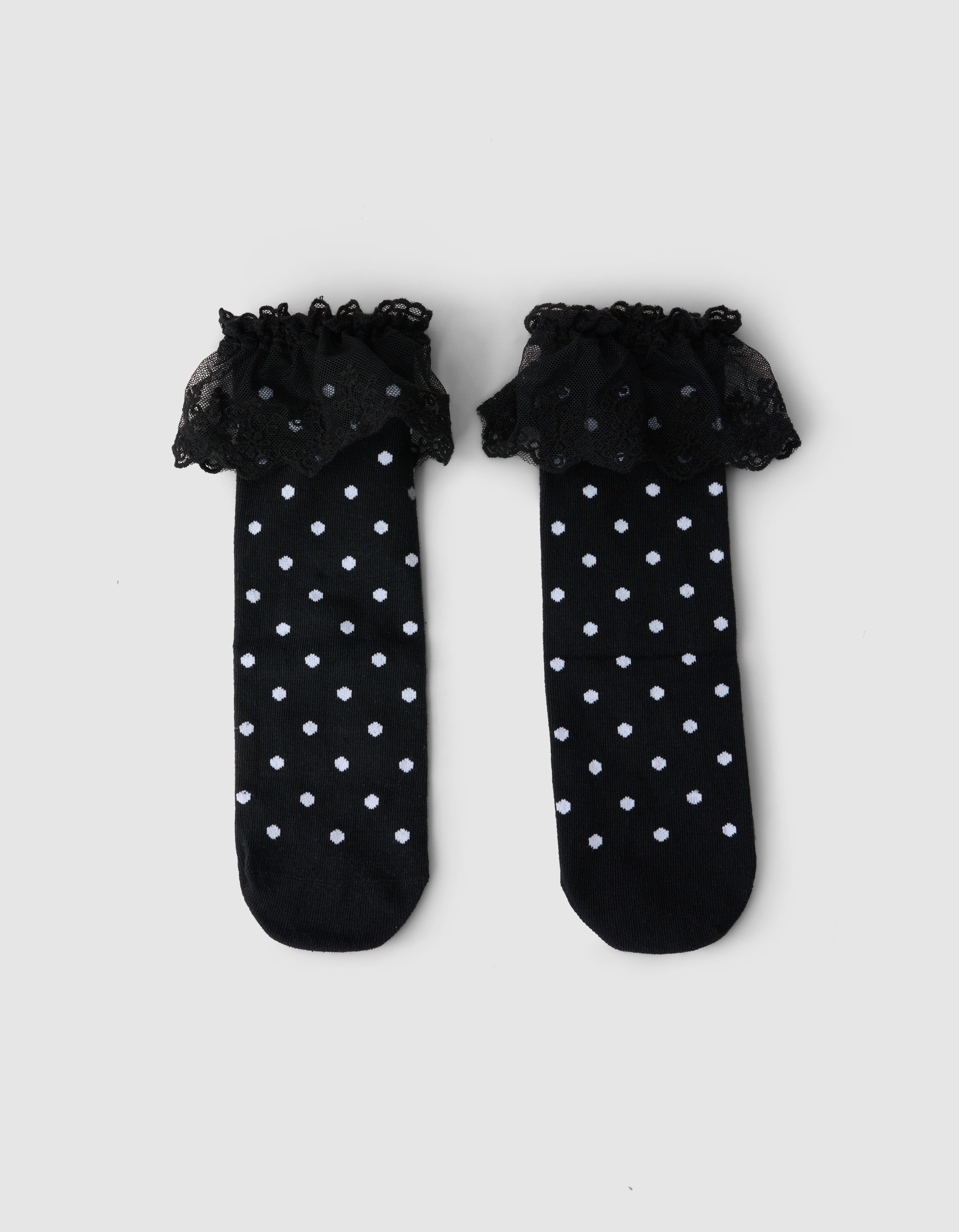 Kanten Polkadot Socken Schwarz SHOEBY ACCESSOIRES