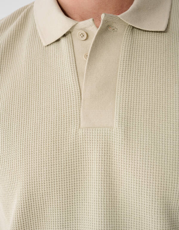 Waffle Polo Hellgr&uuml;n SHOEBY MEN