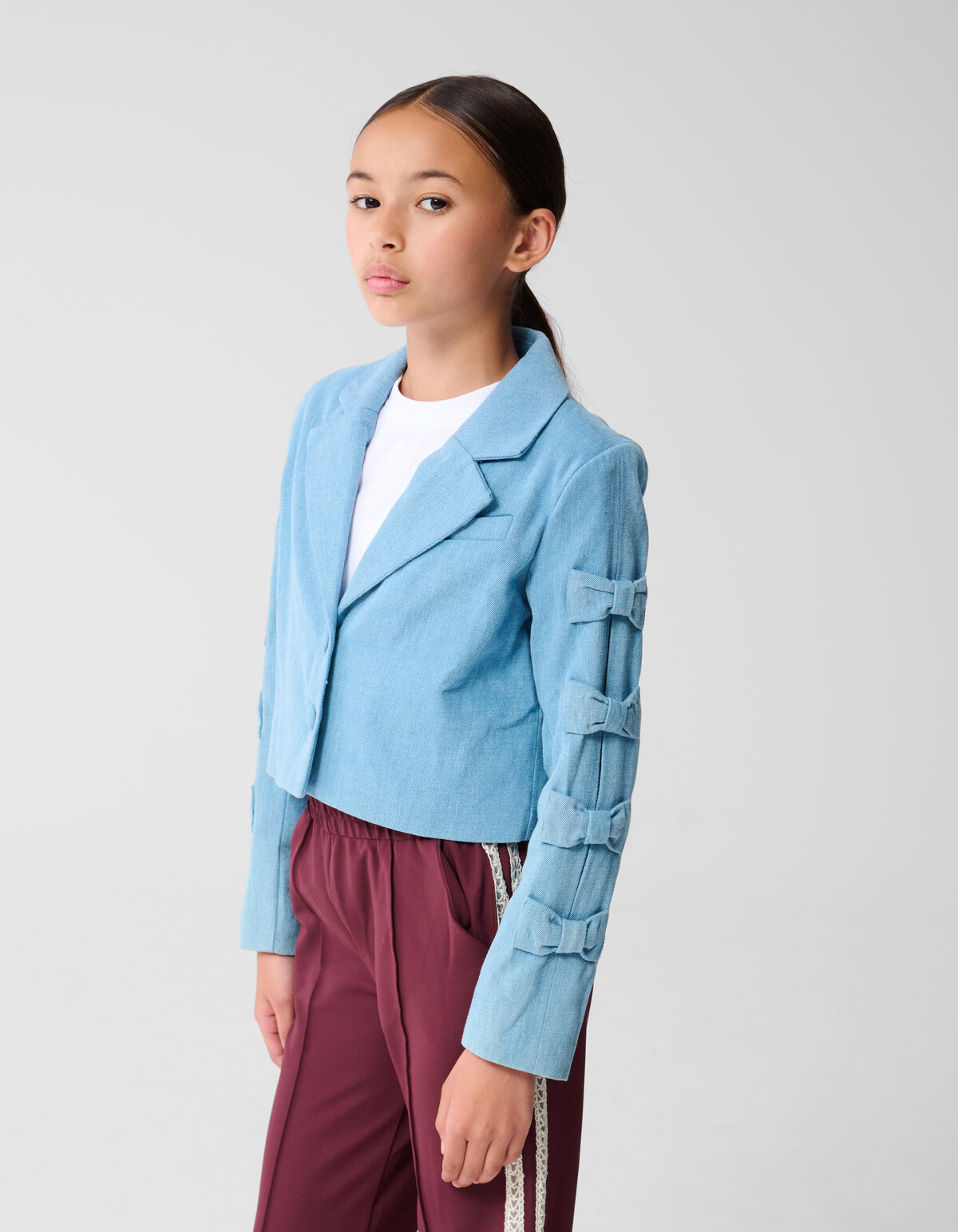 Gek&uuml;rzter Blazer mit Schleife Blau SHOEBY GIRLS