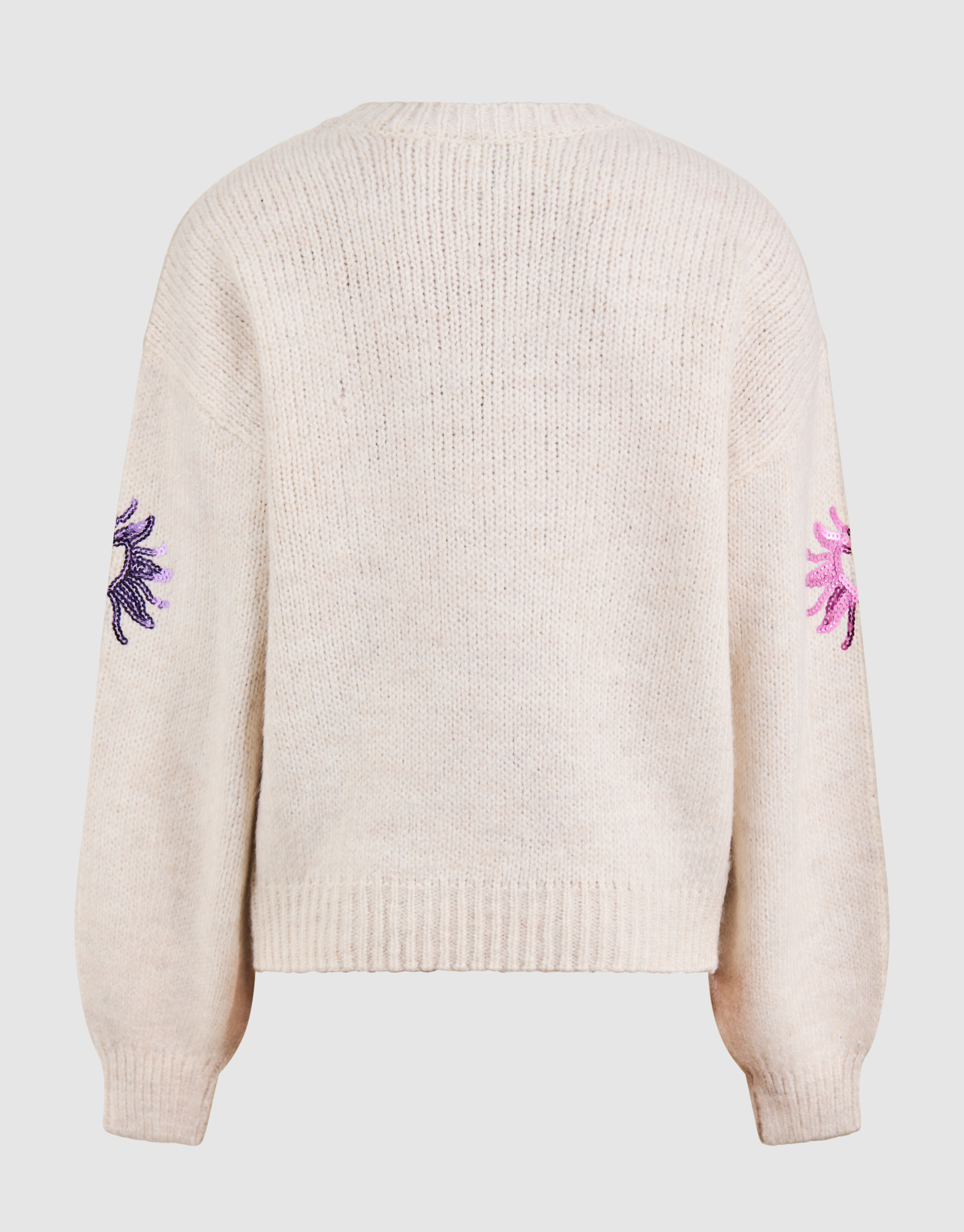 Pailletten Strickpullover Gebrochen Wei&szlig; SHOEBY GIRLS