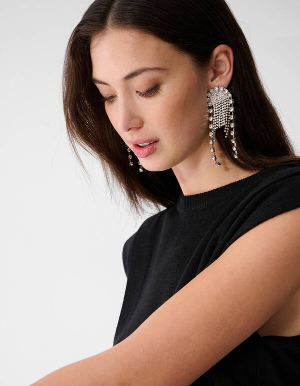 Plissiertes Oberteil mit Schulterpolstern Schwarz SHOEBY WOMEN