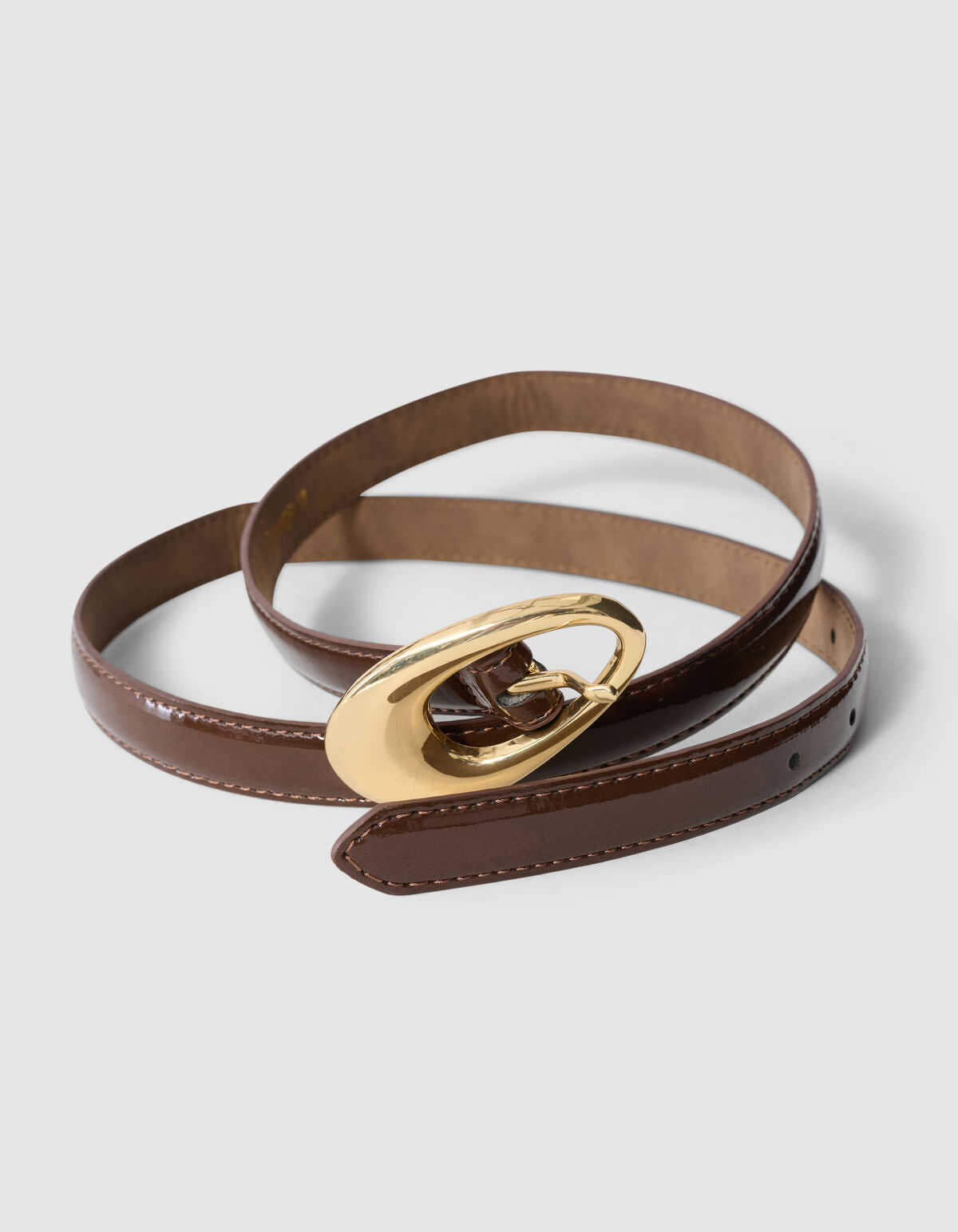 Lackleder G&uuml;rtel Dunkelbraun SHOEBY ACCESSOIRES