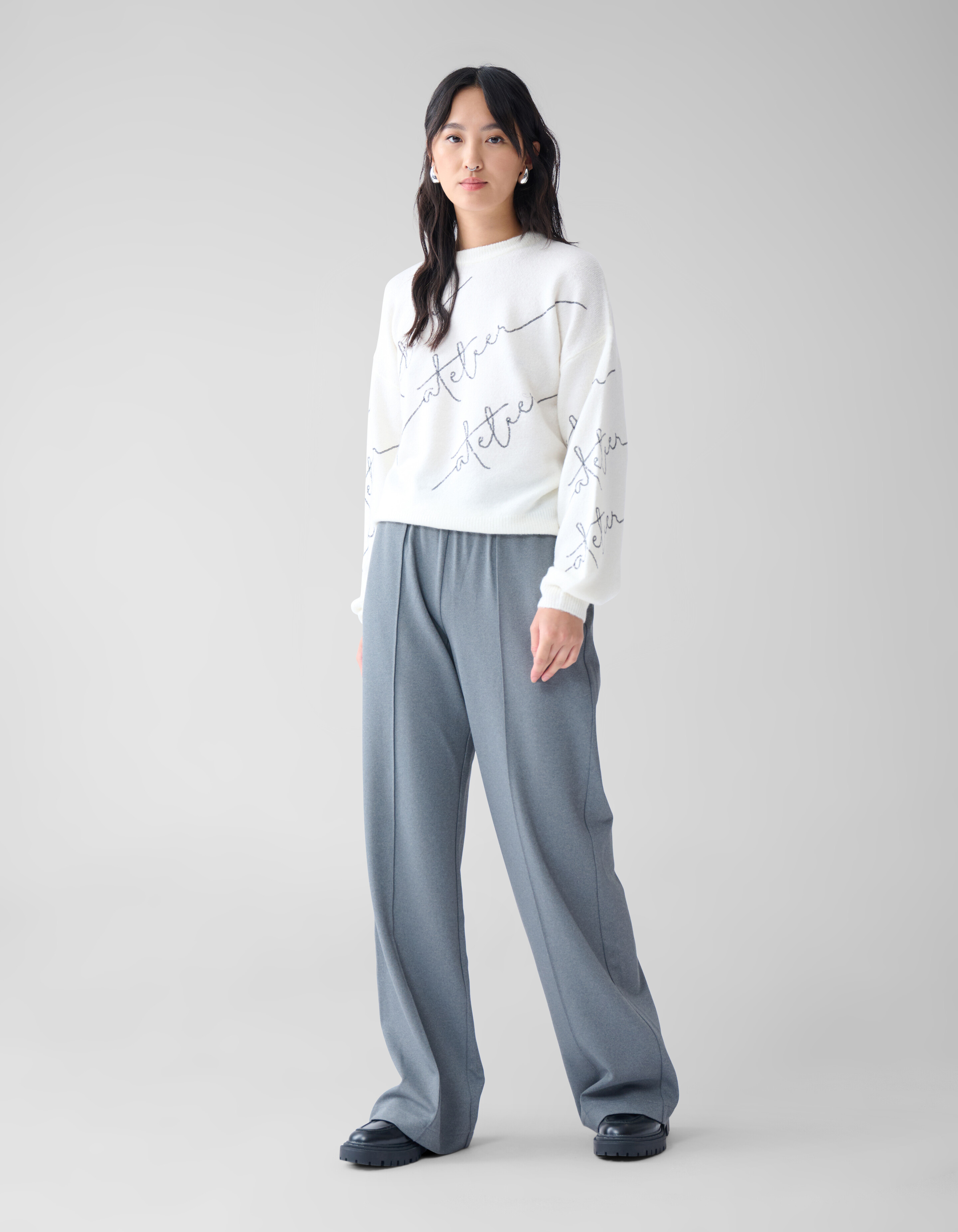 Pailletten Pullover Off White SHOEBY WOMEN