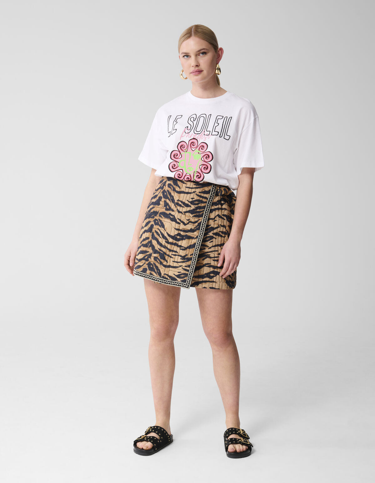 Gesteppter Tiger-Minirock Braun SHOEBY WOMEN