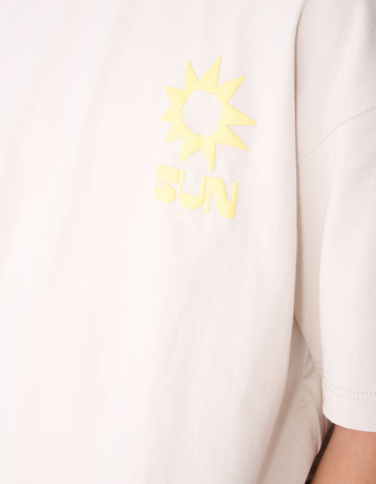 Oversized Sun Artwork T-Shirt Beige SHOEBY BOYS