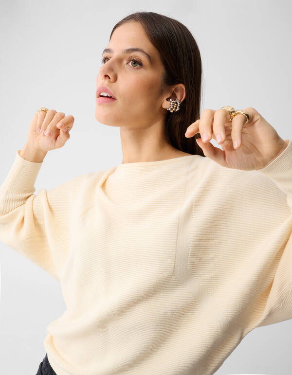 &Uuml;bergro&szlig;er Pullover Off White SHOEBY WOMEN