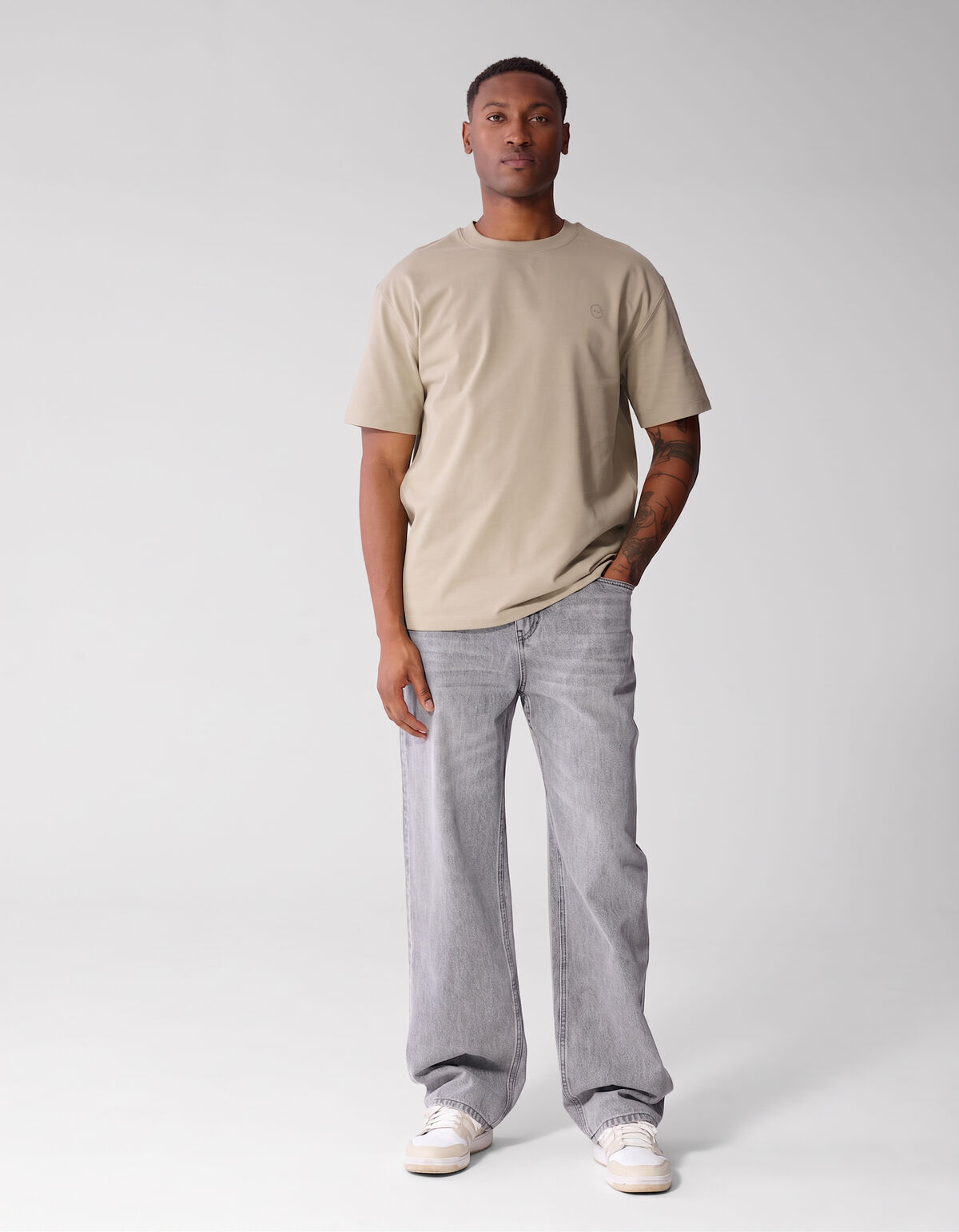 Baggy Fit Jeans Lichtgrijs L32 SHOEBY MEN