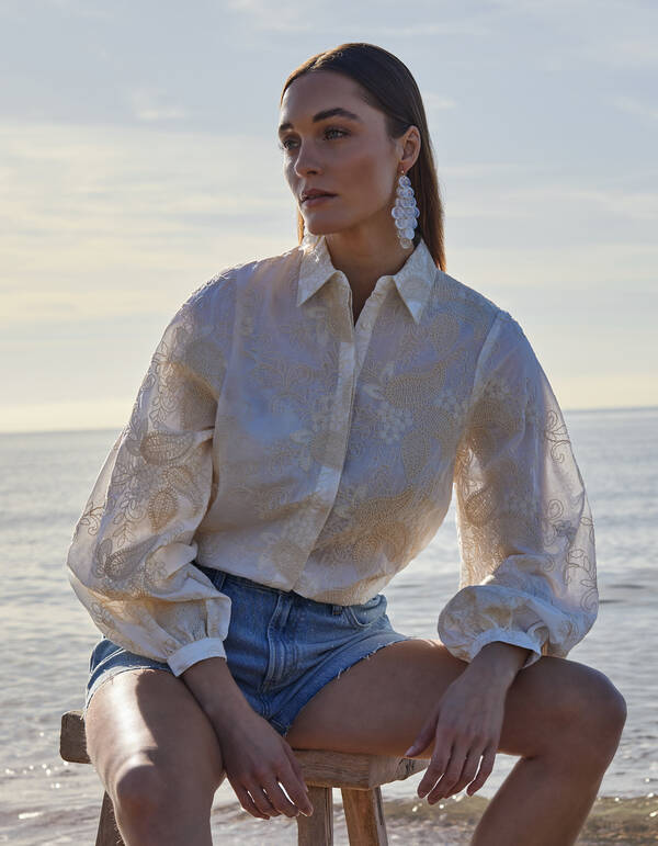 Stickerei Bluse Off White By Mieke SHOEBY WOMEN