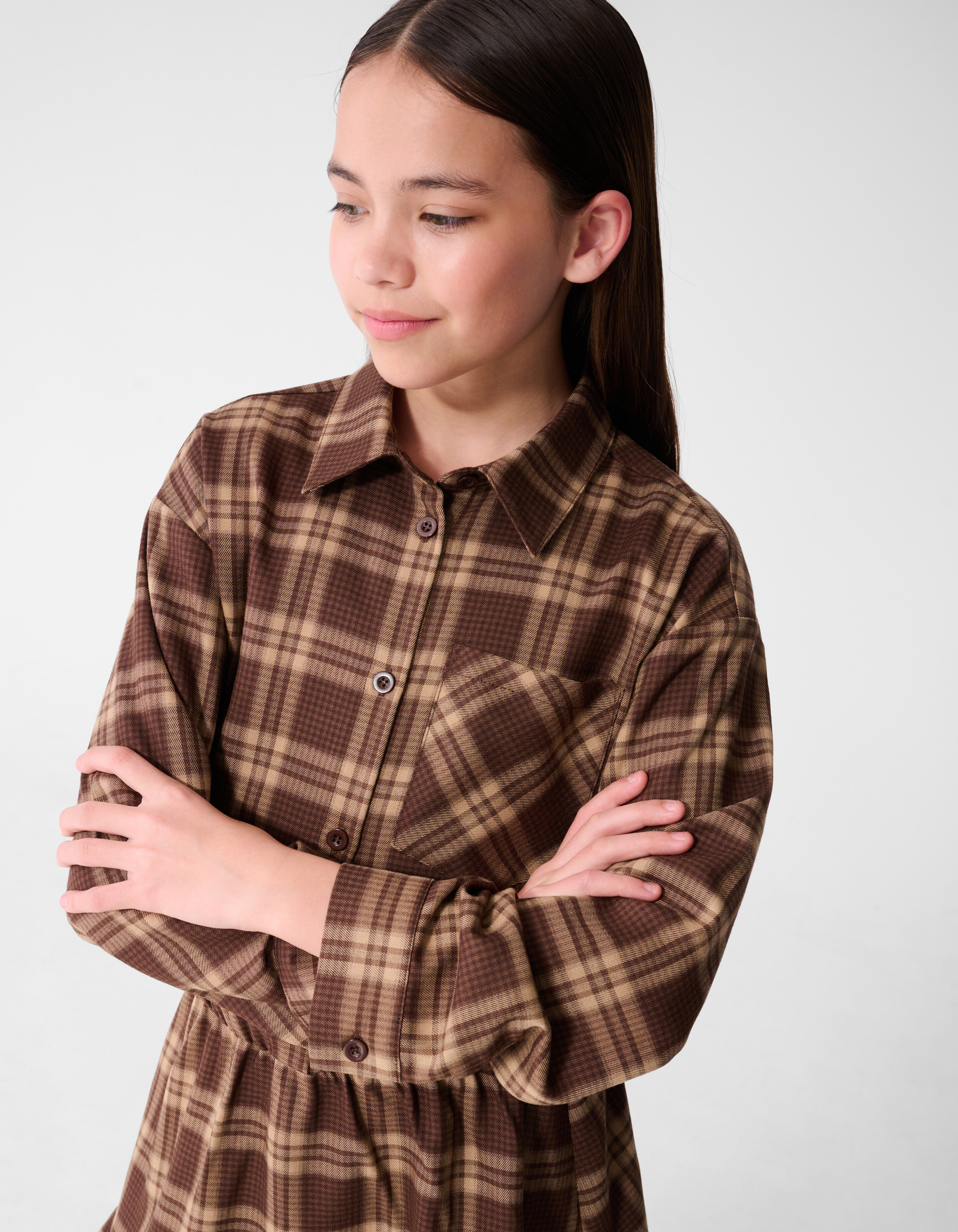 Kariertes Kleid Braun SHOEBY GIRLS