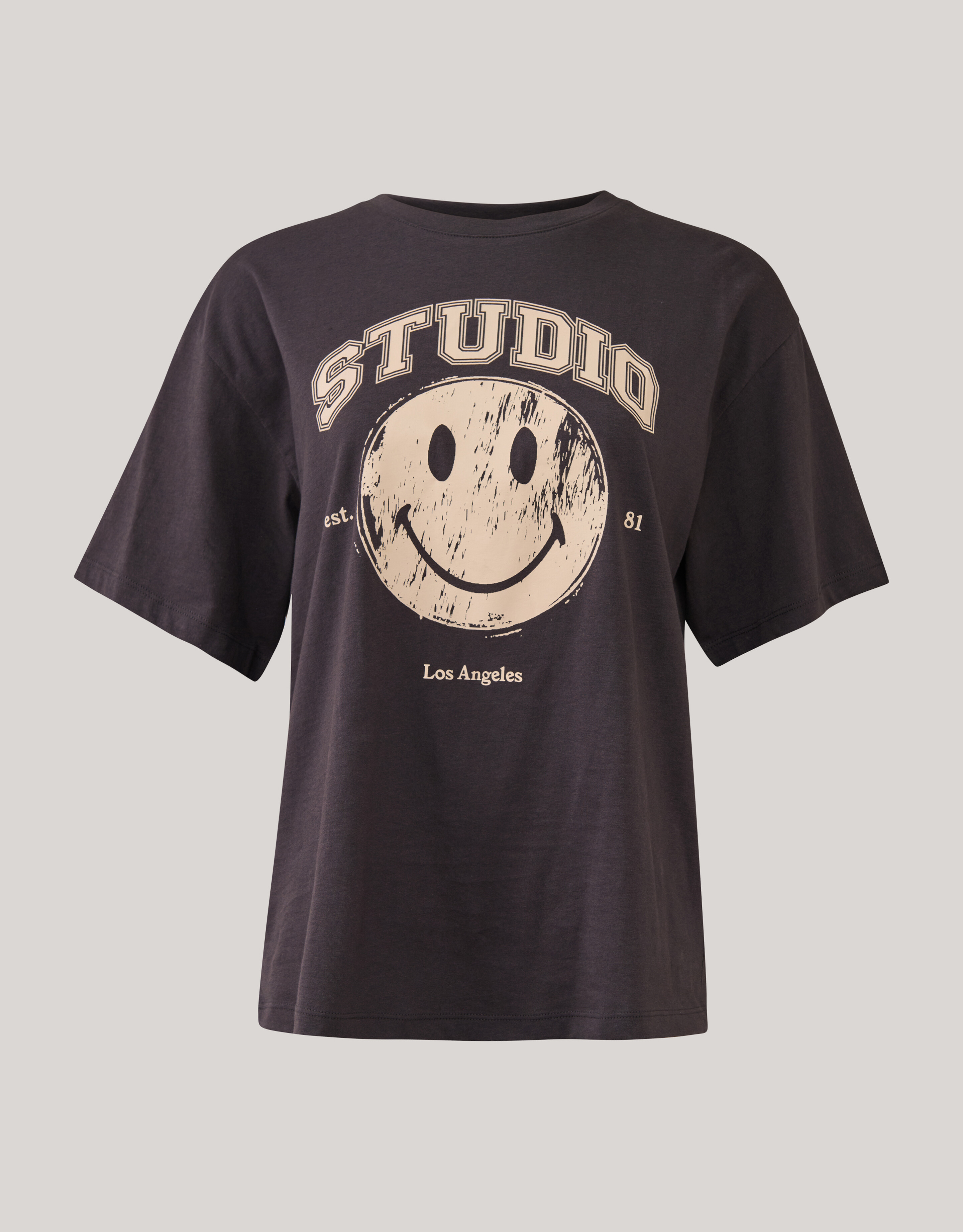 Artwork Smiley T-shirt Dunkelgrau SHOEBY WOMEN