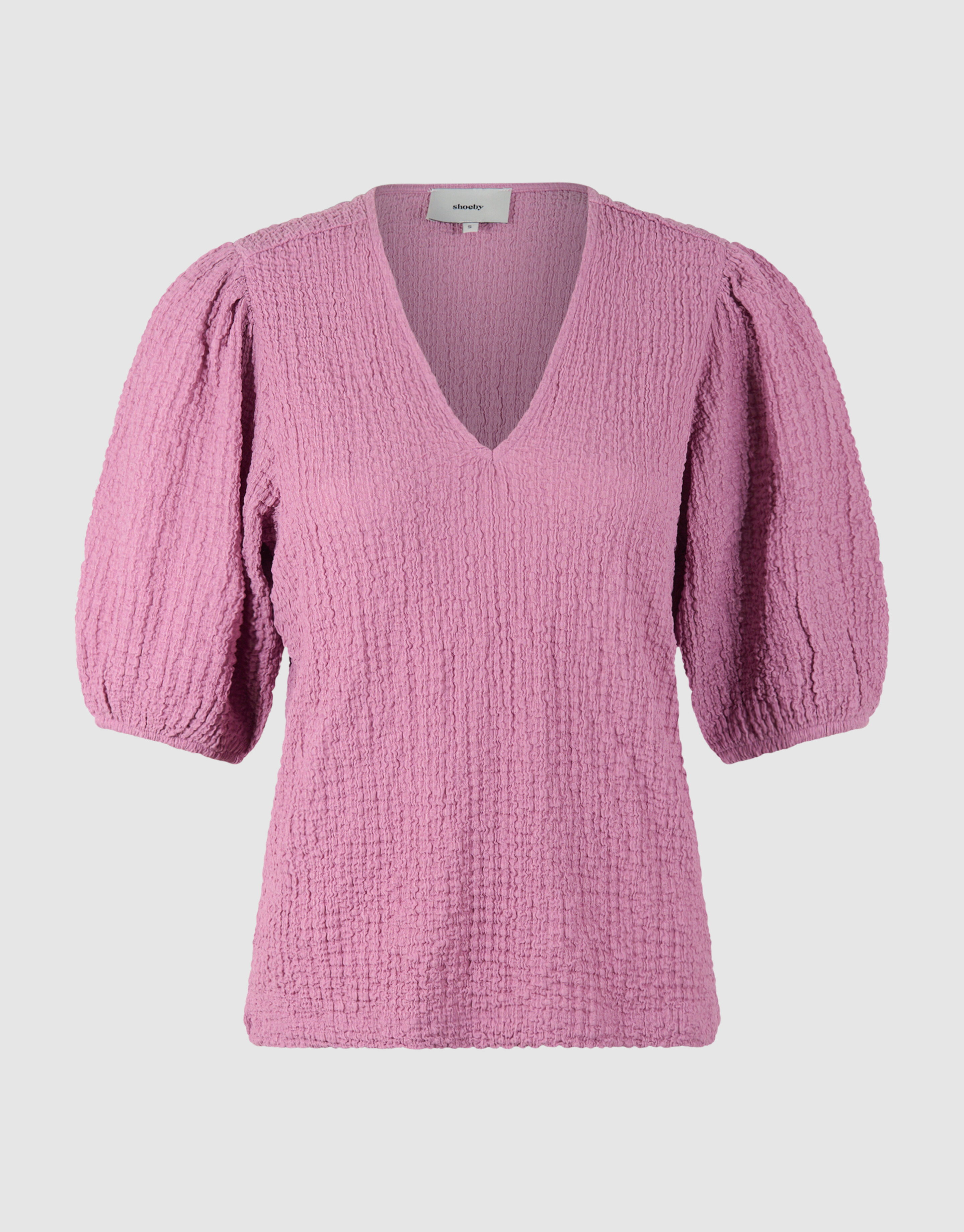 Crinkle-Top mit V-Ausschnitt in Rosa SHOEBY WOMEN