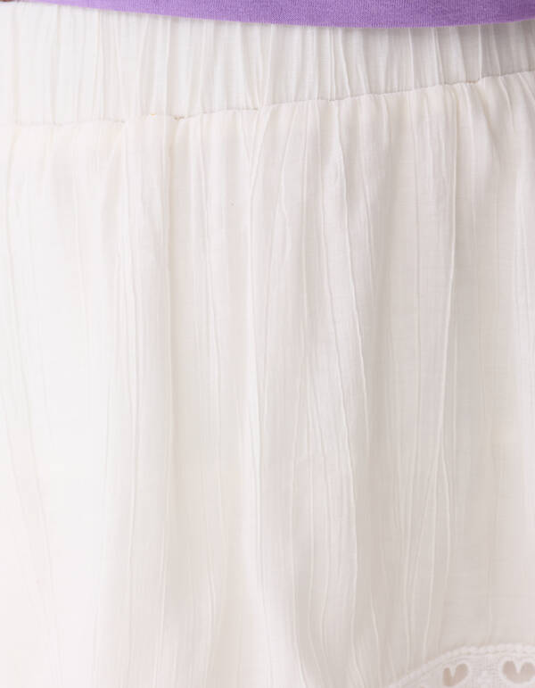 R&uuml;schen-Minirock Wei&szlig; SHOEBY GIRLS