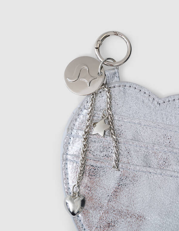 Herz Portemonnee Taschenanh&auml;nger Silber SHOEBY ACCESSOIRES