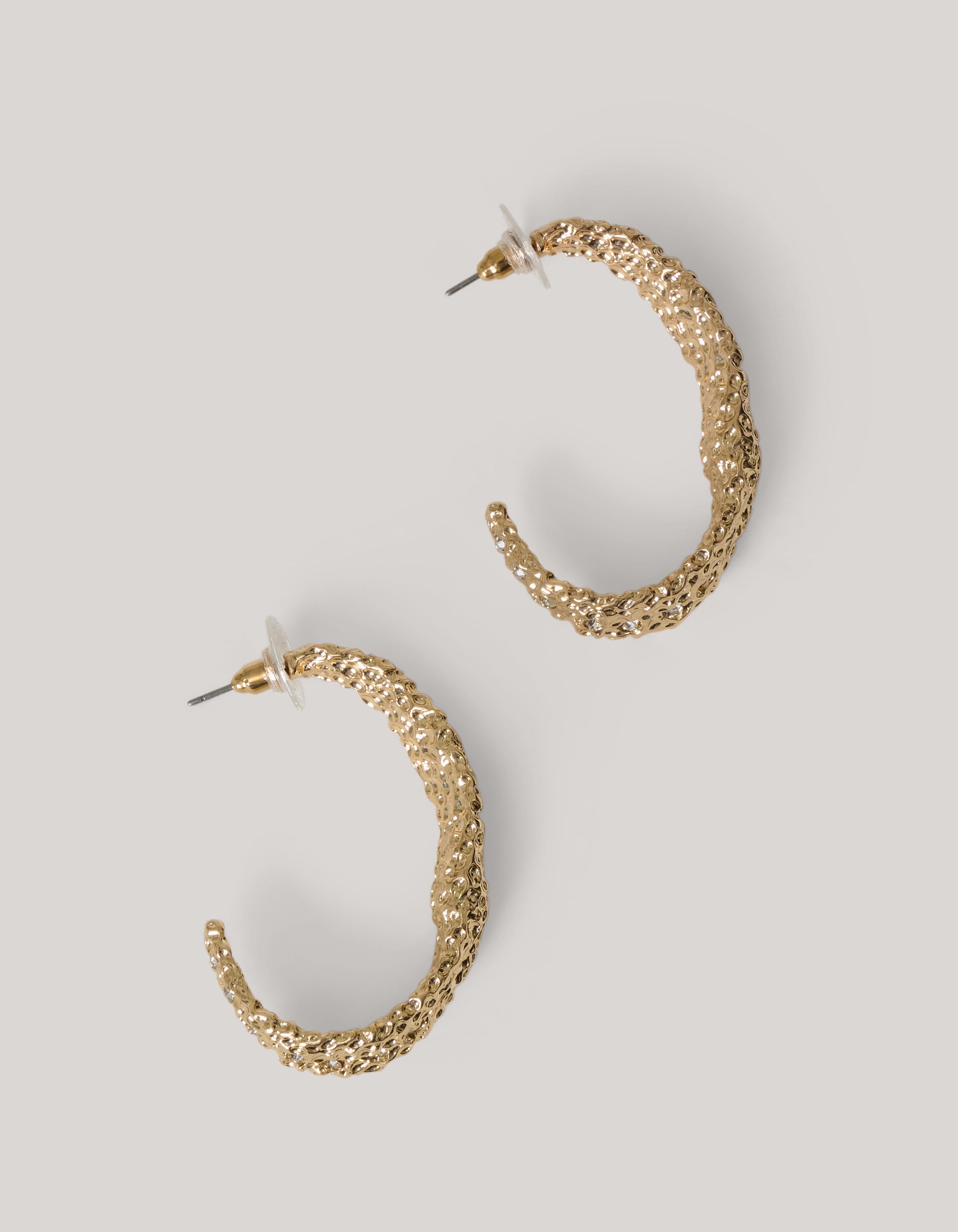 Hammered Oval Hoop Oorbellen Goud SHOEBY ACCESSOIRES