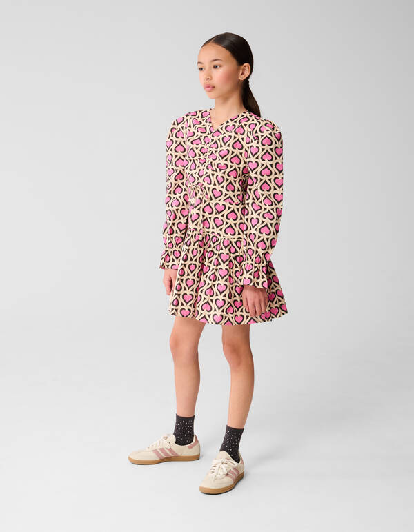Bedrucktes Herz-Kleid Rosa SHOEBY GIRLS