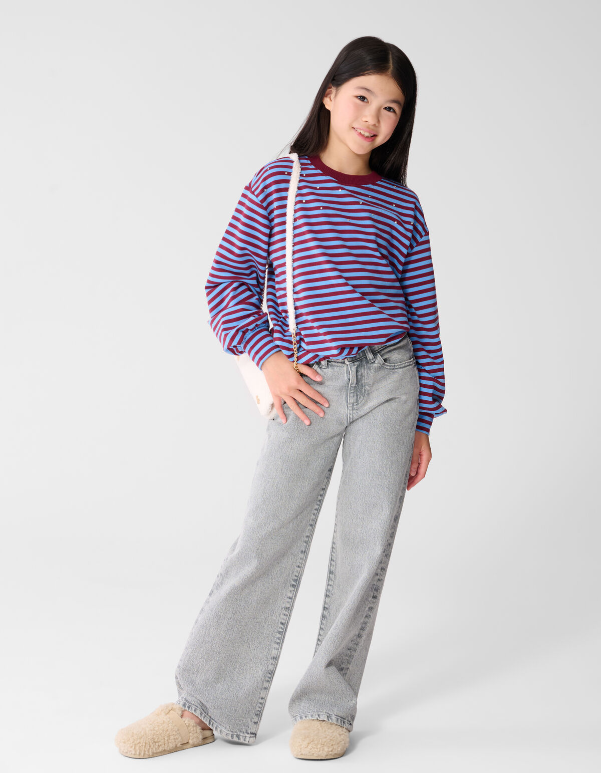 Weit geschnittene Jeans aus hellgrau SHOEBY GIRLS