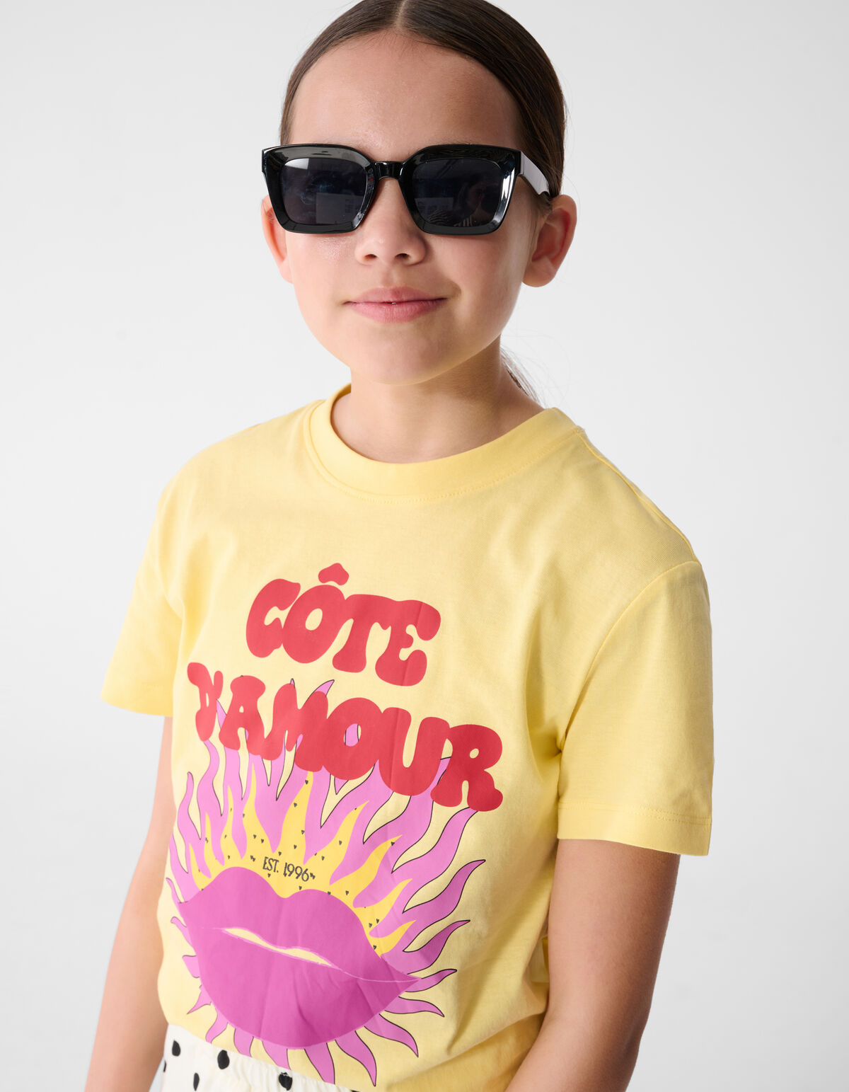C&ocirc;te D'amour Kunstwerk T-Shirt Gelb SHOEBY GIRLS