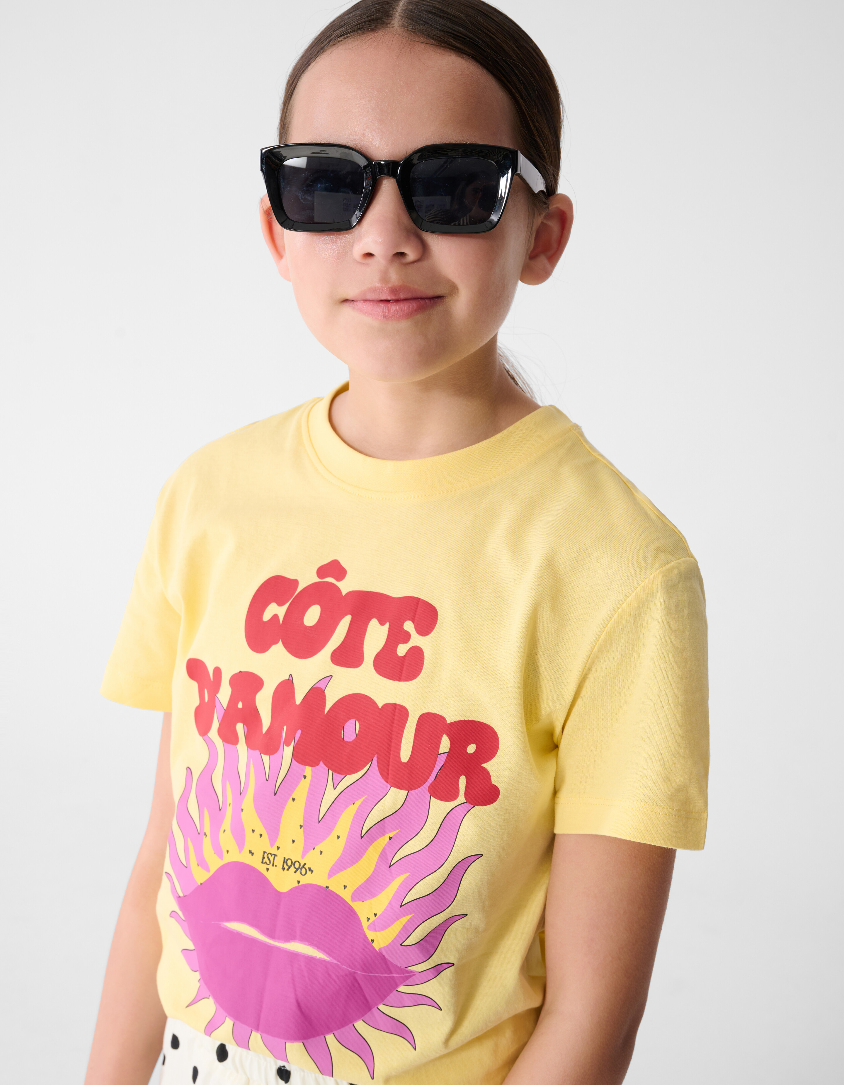 C&ocirc;te D'amour Kunstwerk T-Shirt Gelb SHOEBY GIRLS