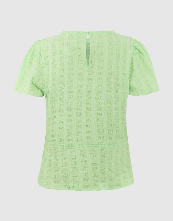 Crinkle-Peplum-Top Hellgr&uuml;n SHOEBY GIRLS