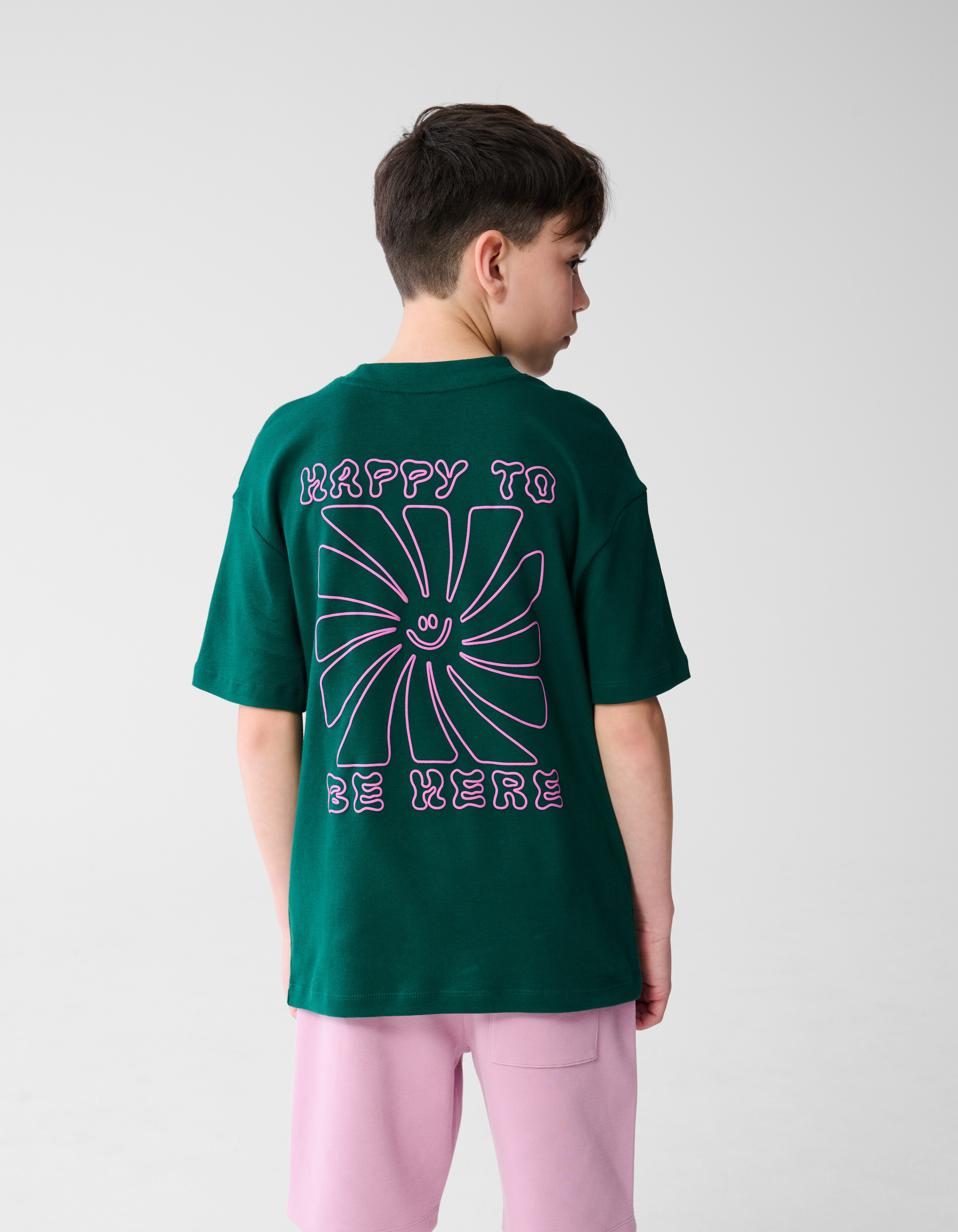 Happy Artwork T-shirt Dunkelgrün SHOEBY BOYS