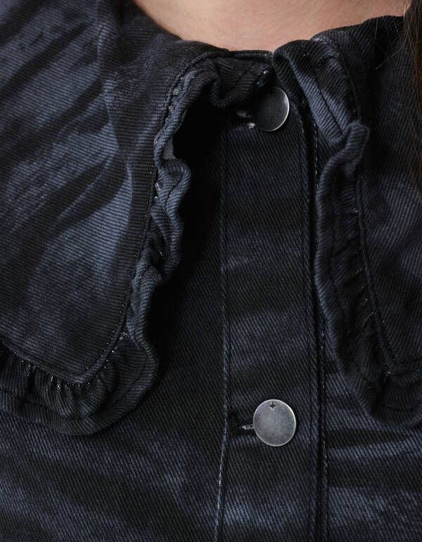 Tiger Collar Bluse Dunkelgrau SHOEBY WOMEN