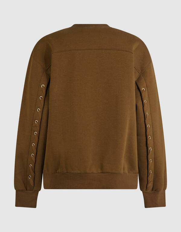 Pullover mit Schn&uuml;rung in Khaki SHOEBY WOMEN