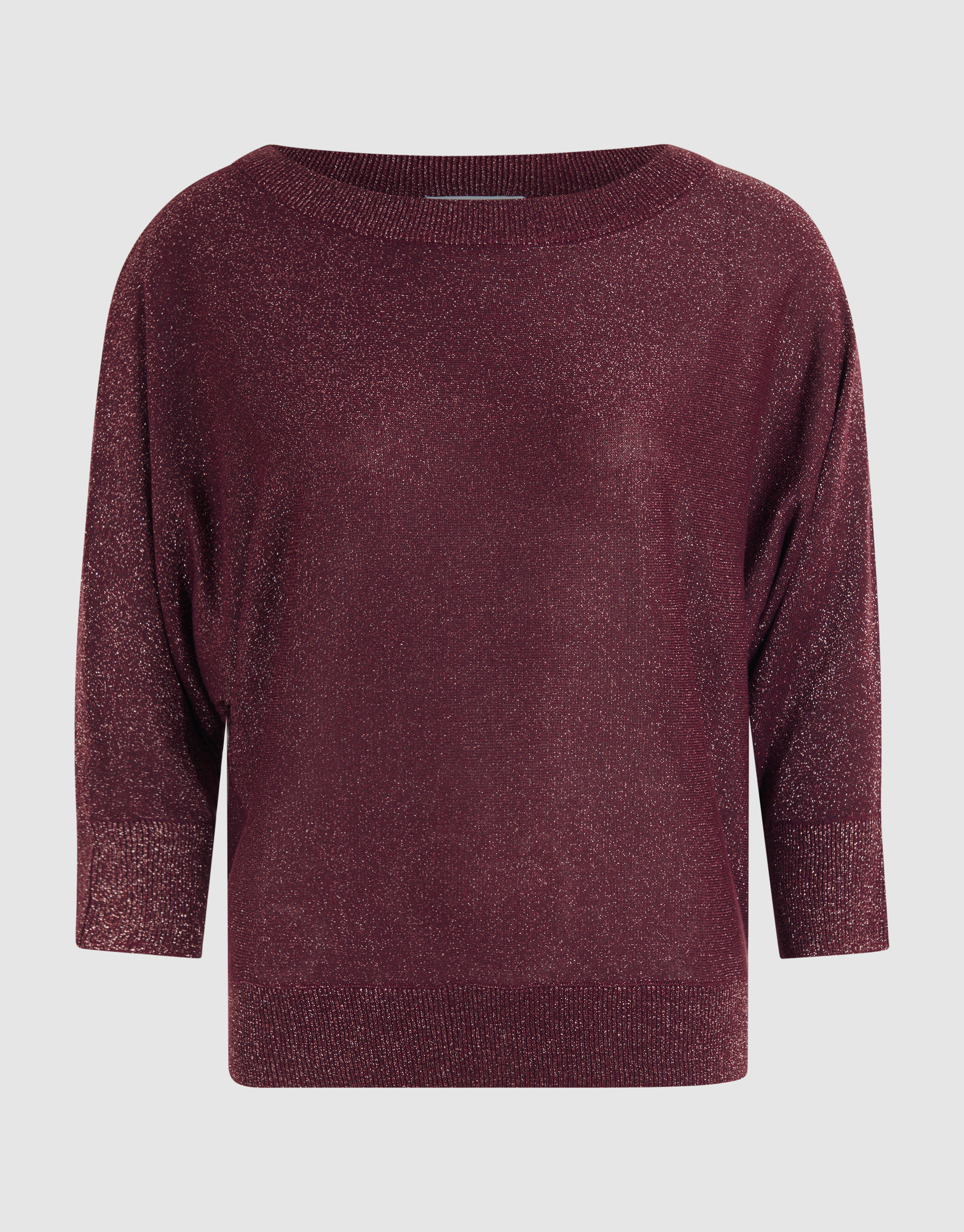 .Glitzer Fledermaus-Pullover Dunkelrot SHOEBY WOMEN