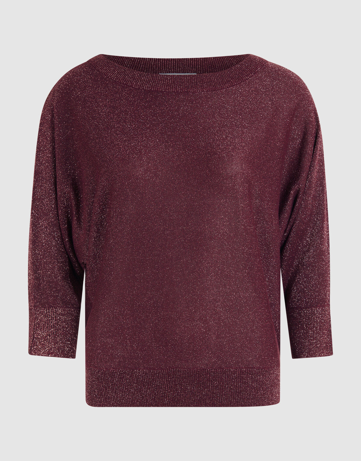 .Glitzer Fledermaus-Pullover Dunkelrot SHOEBY WOMEN