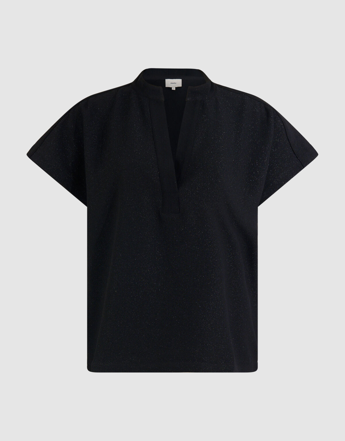 Schwarzes Glitzer-Top mit V-Ausschnitt SHOEBY WOMEN