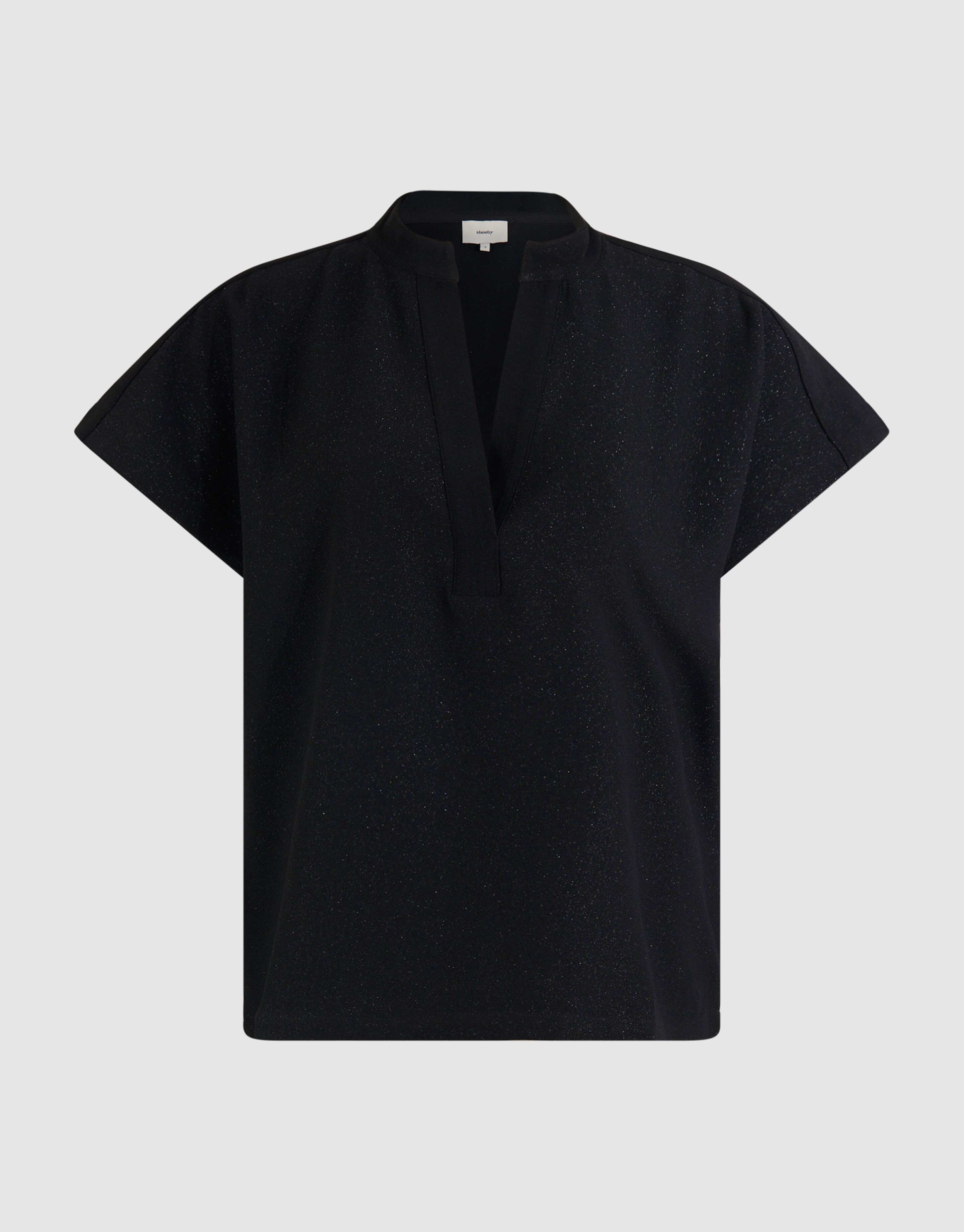 Schwarzes Glitzer-Top mit V-Ausschnitt SHOEBY WOMEN