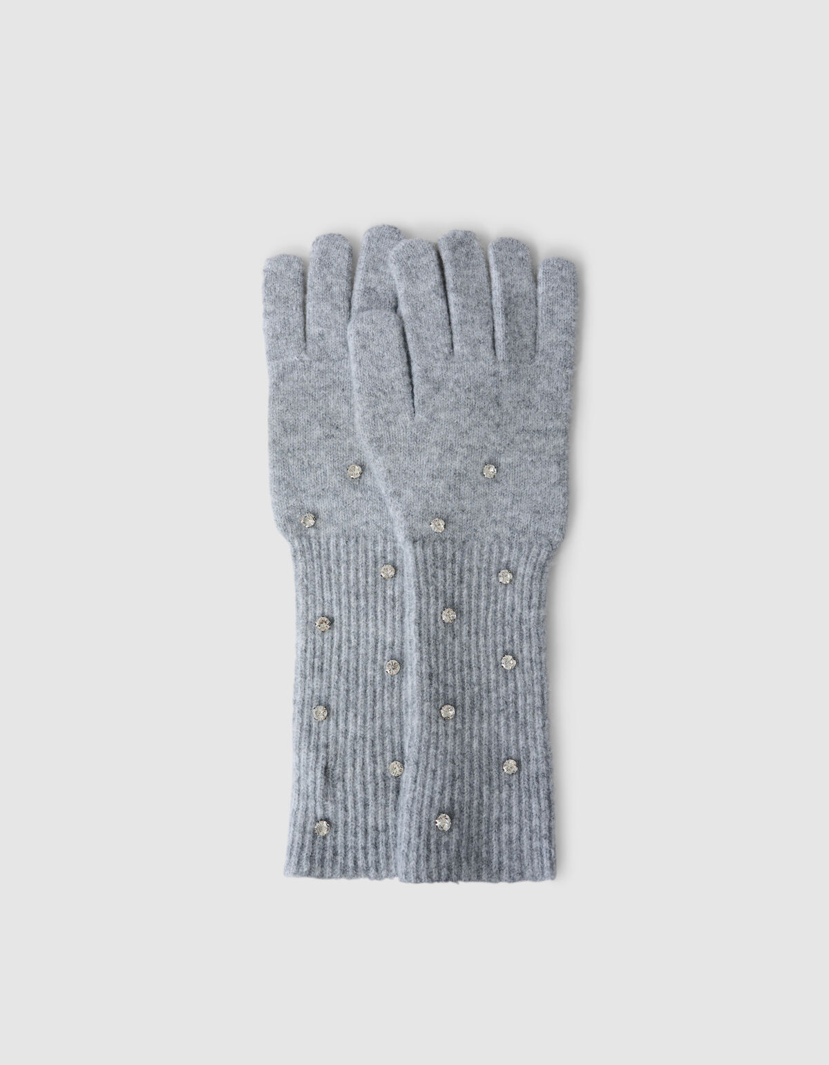 Strass Handschuhe Hellgrau SHOEBY ACCESSOIRES