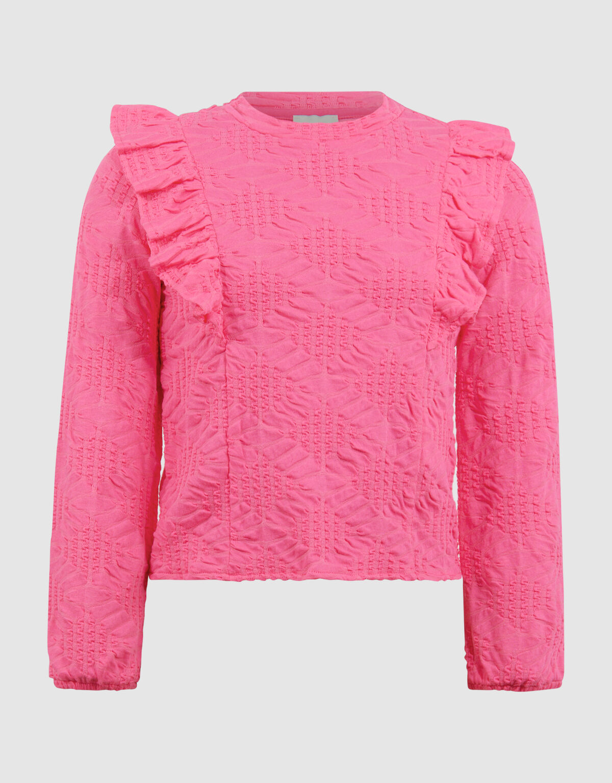 R&uuml;schen-Langarmshirt Hellrosa SHOEBY GIRLS