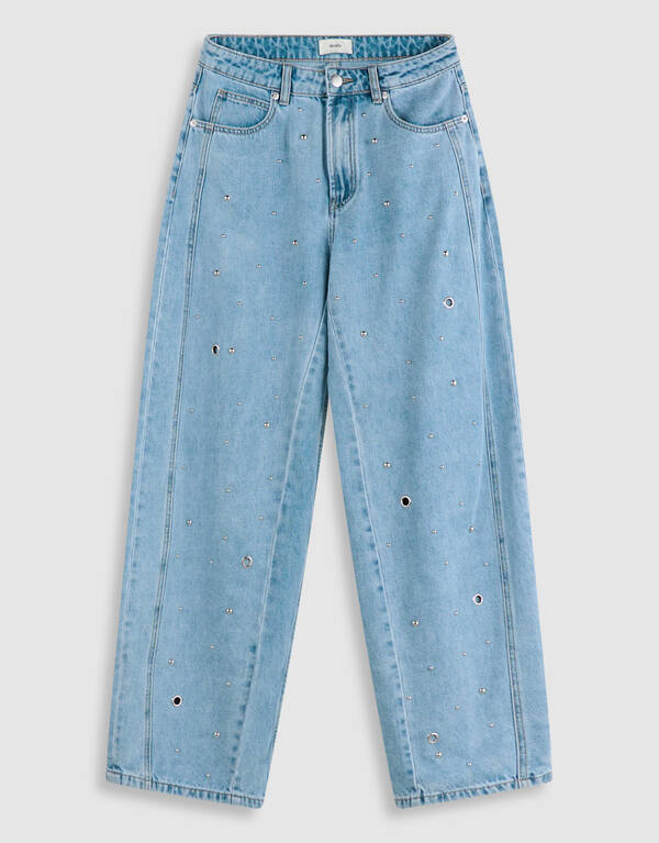 Studded Baggy Fit Jeans Blau SHOEBY WOMEN