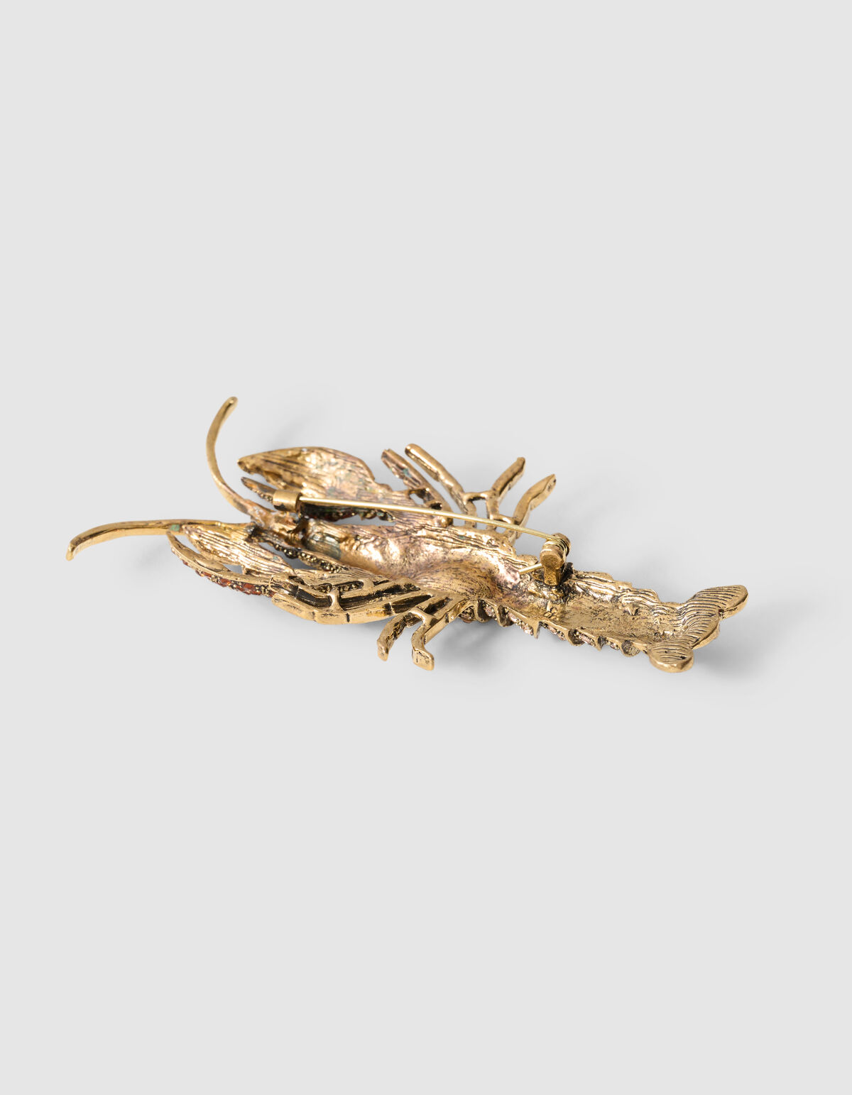 Lobster Strass Brosche Braun SHOEBY ACCESSOIRES