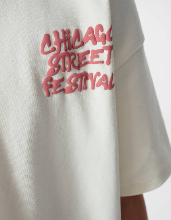 Festival Artwork T-Shirt Gebrochen Wei&szlig; SHOEBY BOYS