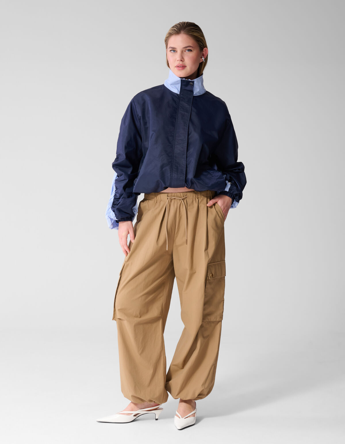 Weit geschnittene Cargohose Sand SHOEBY WOMEN
