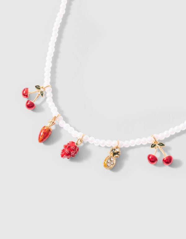 Perlen-Fruchtkette Wei&szlig;/Gold SHOEBY ACCESSOIRES
